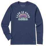 Life Is Good Women's Rainbow Forest Long Sleeve Crusher-lite Tee Darkest blue