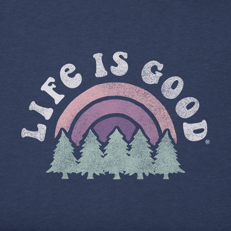 Life Is Good Women's Rainbow Forest Long Sleeve Crusher-lite Tee