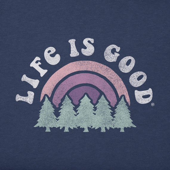 Life Is Good Women's Rainbow Forest Long Sleeve Crusher-lite Tee