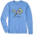 Life Is Good Women's Ready Player One Pickleball Long-Sleeve Crusher Tee - Cornflower Blue Cornflower BLue