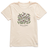 Life Is Good Women's Relaxed Peace and Love Daisy Bee Short-Sleeve Tee - Putty White Putty White