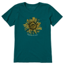 Life Is Good Women's Scribbled Sunflower Crusher Tee Mallard green