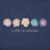 Life Is Good Women's Simple Rainbow Flowers Short Sleeve Vee