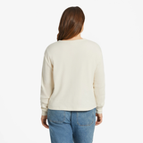 Life Is Good Women's Solid Boxy Thermal Long-Sleeve Henley - Putty White