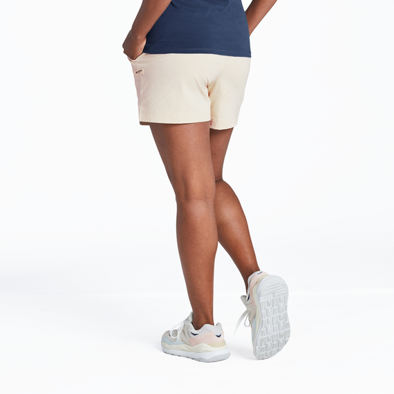 Life Is Good Women's Solid Crusher-FLEX Short - Putty White