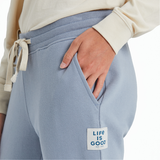 Life Is Good Women's Solid Simiply True Fleece Jogger - Stone Blue