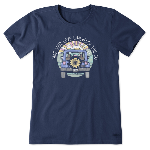 Life Is Good Women's Take Your Love 4x4 Short-Sleeve Crusher Tee - Darkest Blue Darkest Blue