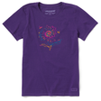 Life Is Good Women's Tie Dye Sunflower Bees Short-Sleeve Crusher-LITE Tee - Deep Purple Deep Purple