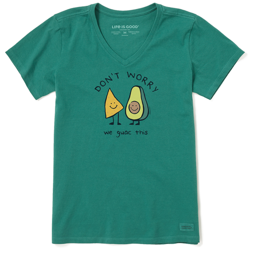 Life Is Good Women's We Guac This Short-Sleeve Crusher Vee - Spruce Green Spruce Green