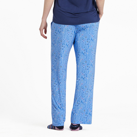 Life Is Good Women's Wildflower Sketch Pattern Lightweight Sleep Pant - Cornflower Blue