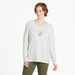 Life Is Good Women's Wildflower and Butterflies Relaxed Fit Long-Sleeve Slub Tee - Fog Gray Fog Gray