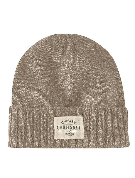 Carhartt Wool Knit Quality Patch Beanie - Flaxseed/Oat Milk Marl