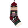 C.W. Hart Cozy Cabin Xmas Reindeer Sock With Aloe - Black/Red/White Black/Red/White