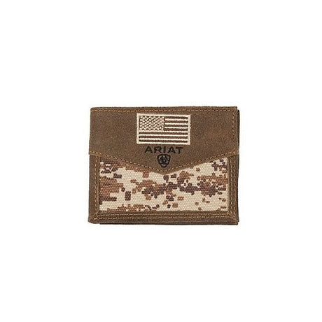 Ariat Digital Camo Bifold Leather Wallet Medium Brown Digi Camo / Bifold