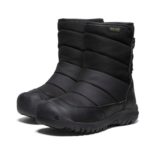 Keen Youth Puffrider Waterproof Winter Boot Black/Steel Grey