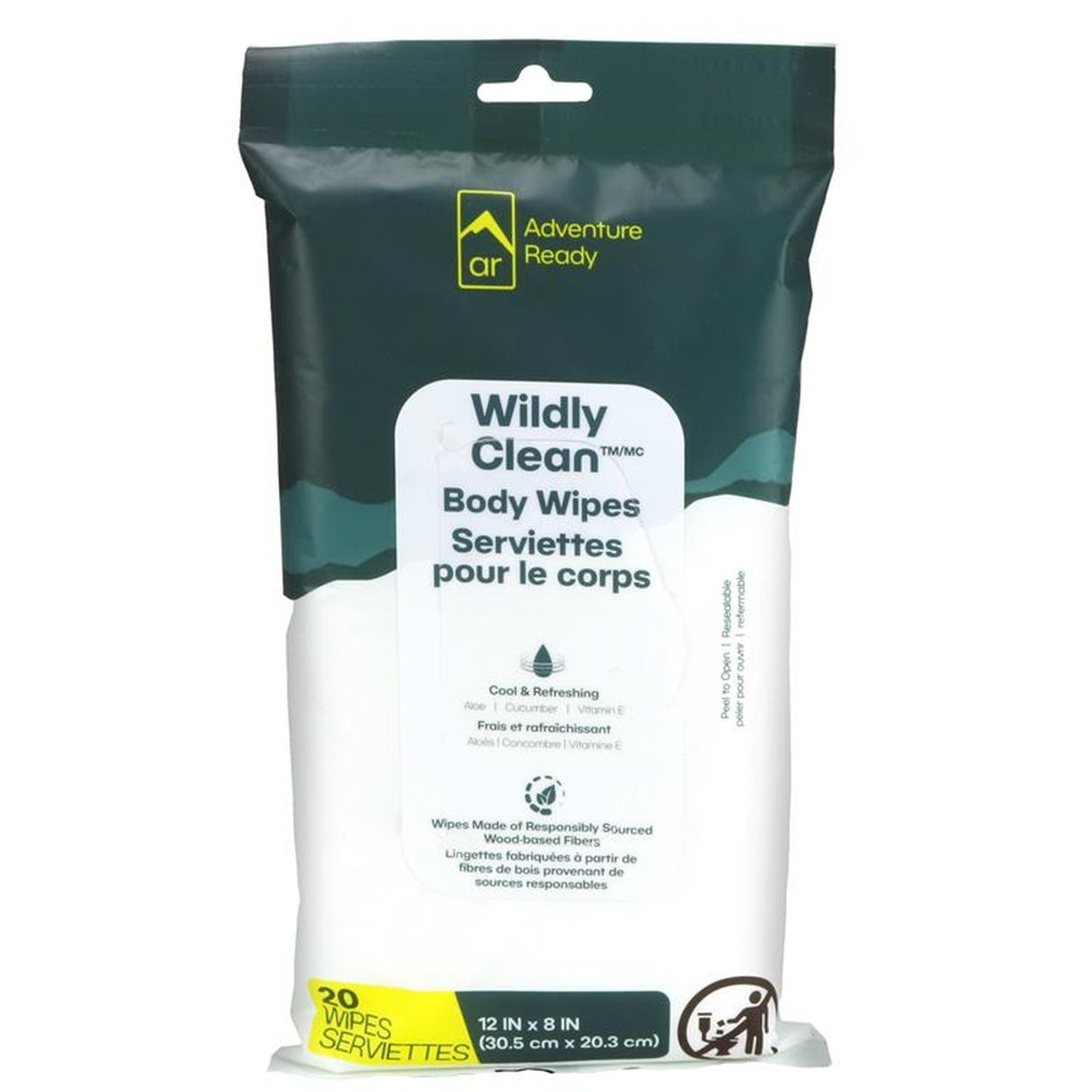 Adventure Medical Wildly Clean Body Wipes 20ct