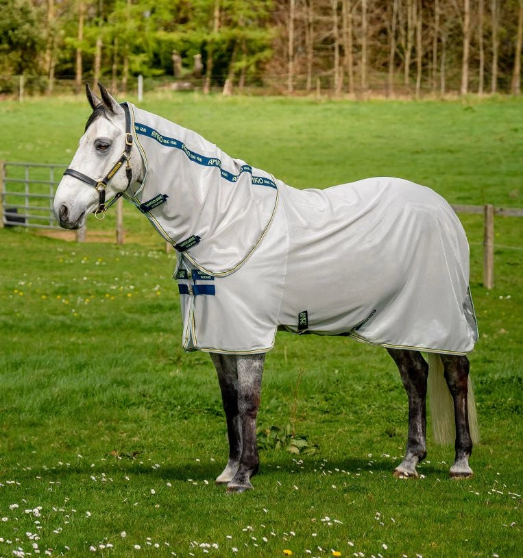 Horseware Ireland Amigo Bug Rug Fly Sheet (0g Light) - Azure Blue / Navy & Electric Blue / Azure Blue / Navy & Electric Blue