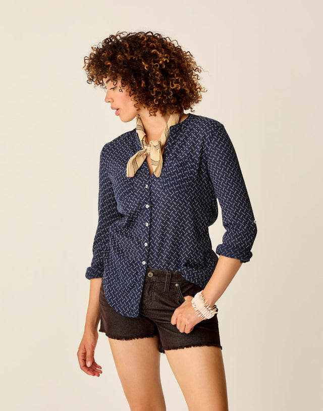 Carve Designs Dylan Gauze Tunic - Navy Disco Navy Disco