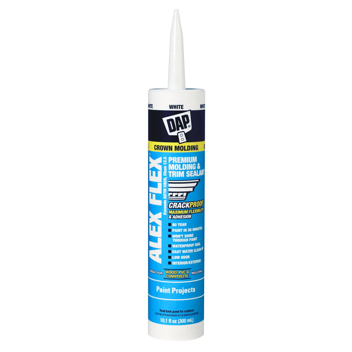 Dap Inc. ALEX FLEX Premium Molding & Trim Acrylic Latex Siliconized Sealant - White 10.1 oz. / White