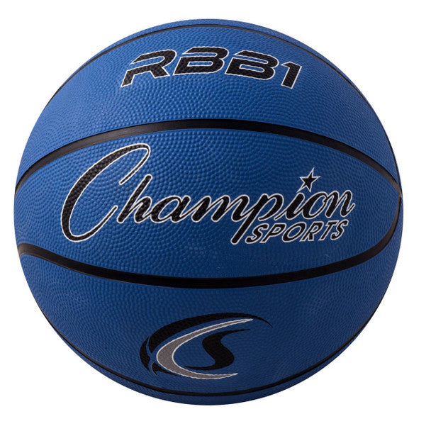 CHAMPION SPORTS Official Size 7 Rubber Basketball, Blue Blue