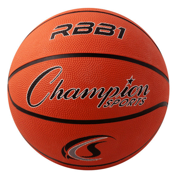 CHAMPION SPORTS Official Size 7 Rubber Basketball, Orange Orange