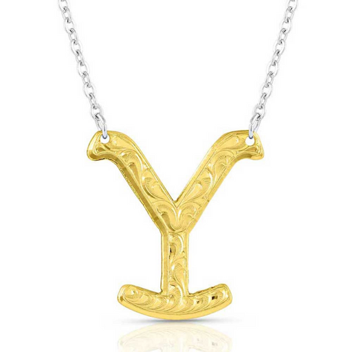 Montana Silversmiths The "y" Yellowstone Brand Necklace Gold