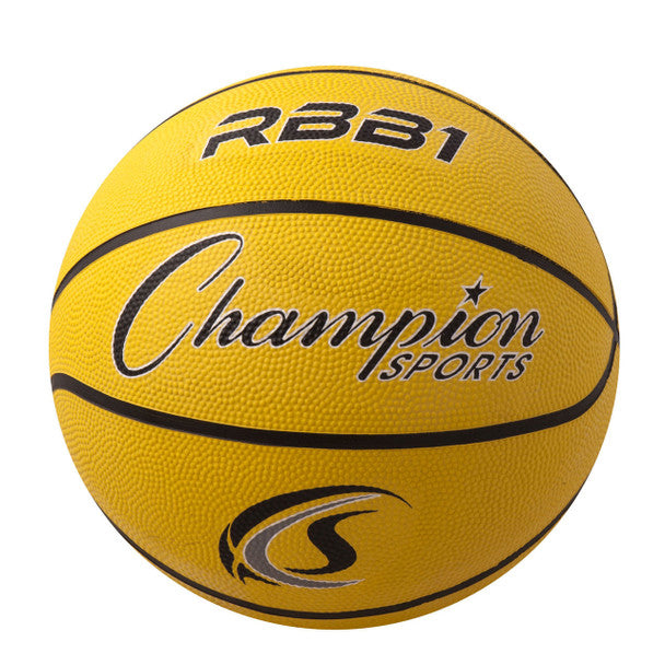 CHAMPION SPORTS Official Size 7 Rubber Basketball, Yellow Yellow