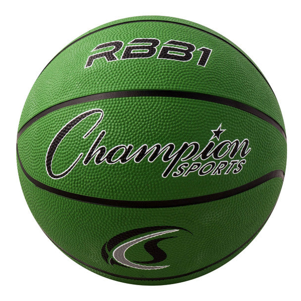 CHAMPION SPORTS Official Size 7 Rubber Basketball, Green Green