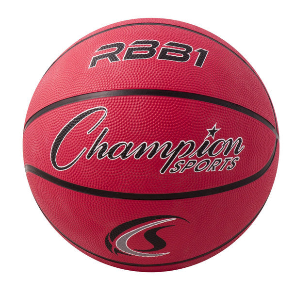 CHAMPION SPORTS Official Size 7 Rubber Basketball, Red Red