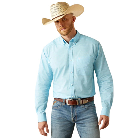 10058785 Mns Solid Slub Classic Fit Shirt - Light Blue Light blue