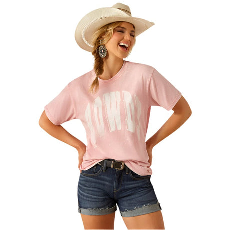 10055130 Wms Howdy T-shirt - Acid Wash Pink Acid wash pink