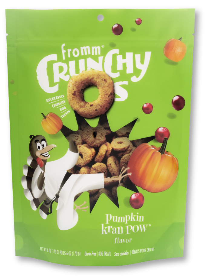 Fromm Family Pet Food Crunchy Os Pumpkin Kran POW Dog Treats - 6 oz. Pumpkin & Cranberry