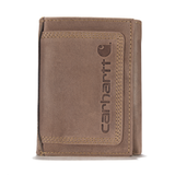 Carhartt Detroit Triple-Stitched Trifold Leather Wallet Brown