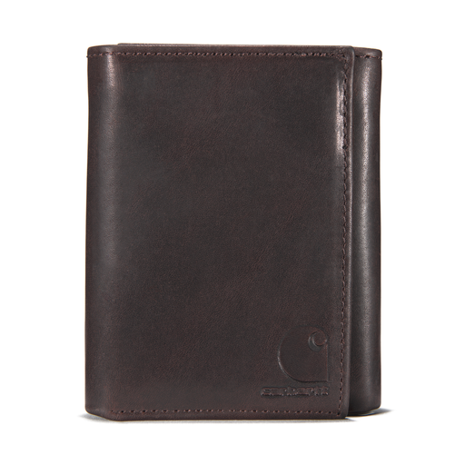 Carhartt Oil Tan Trifold Leather Wallet Dark Brown