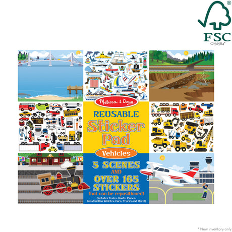 Melissa & Doug Vehicles Reusable Sticker Pad