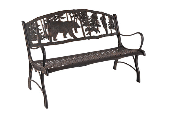 Painted Sky Designs Garden Bench Cast Iron Bear