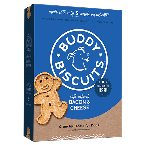 Buddy Biscuit Whole Grain Oven Baked Dog Treats (Bacon & Cheese) - 16oz & 3.5lbs / Bacon & Cheese