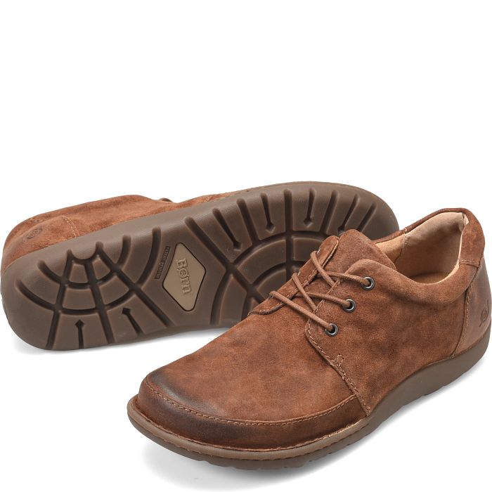 Born Shoe Men's Nigel 3 Eye Shoe Rust/tobacco