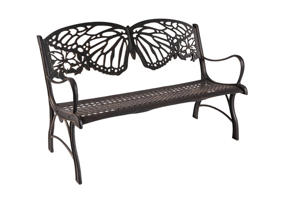 Painted Sky Designs Garden Bench Cast Iron Butterfly