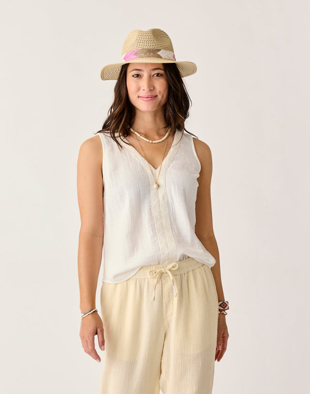 Carve Designs Kayla Gauze Tank - Cloud Cloud