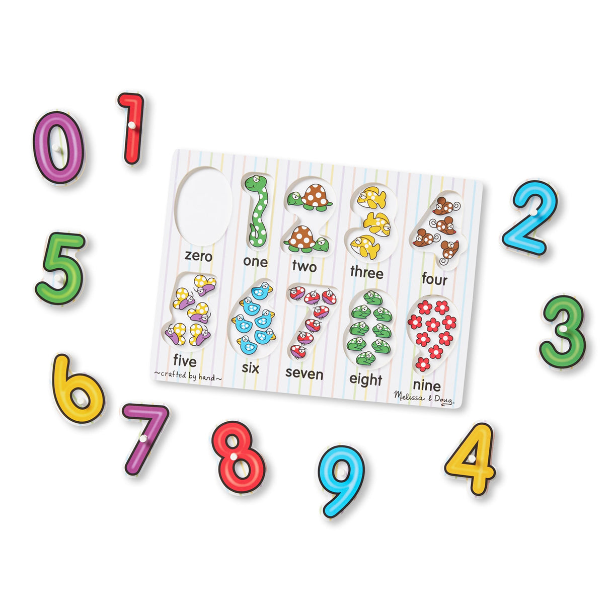 Melissa & Doug Lift And See Numbers Peg Puzzle Numbers