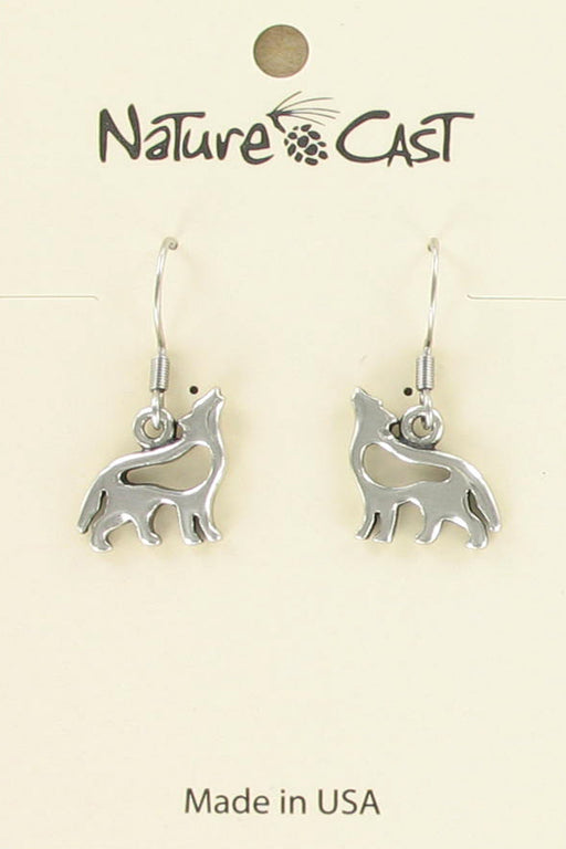 Nature Cast Metalworks Petro Cutout Wolf Dangle Earring Multi