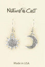 Nature Cast Metalworks Swirl Sun And Moon Dangle Earring