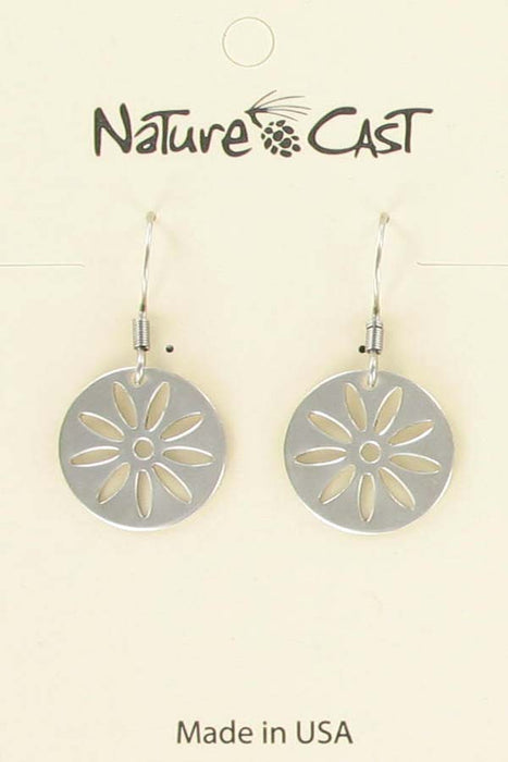 Nature Cast Metalworks Round Daisy Cutout Dangle Earring