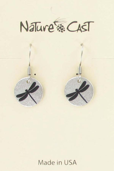 Nature Cast Metalworks Small Dragonfly Dangle Earring Silver