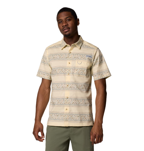 Columbia Mens PFG Wild Cast Camp Shirt - Lemon Wash Traveler Lemon Wash Traveler