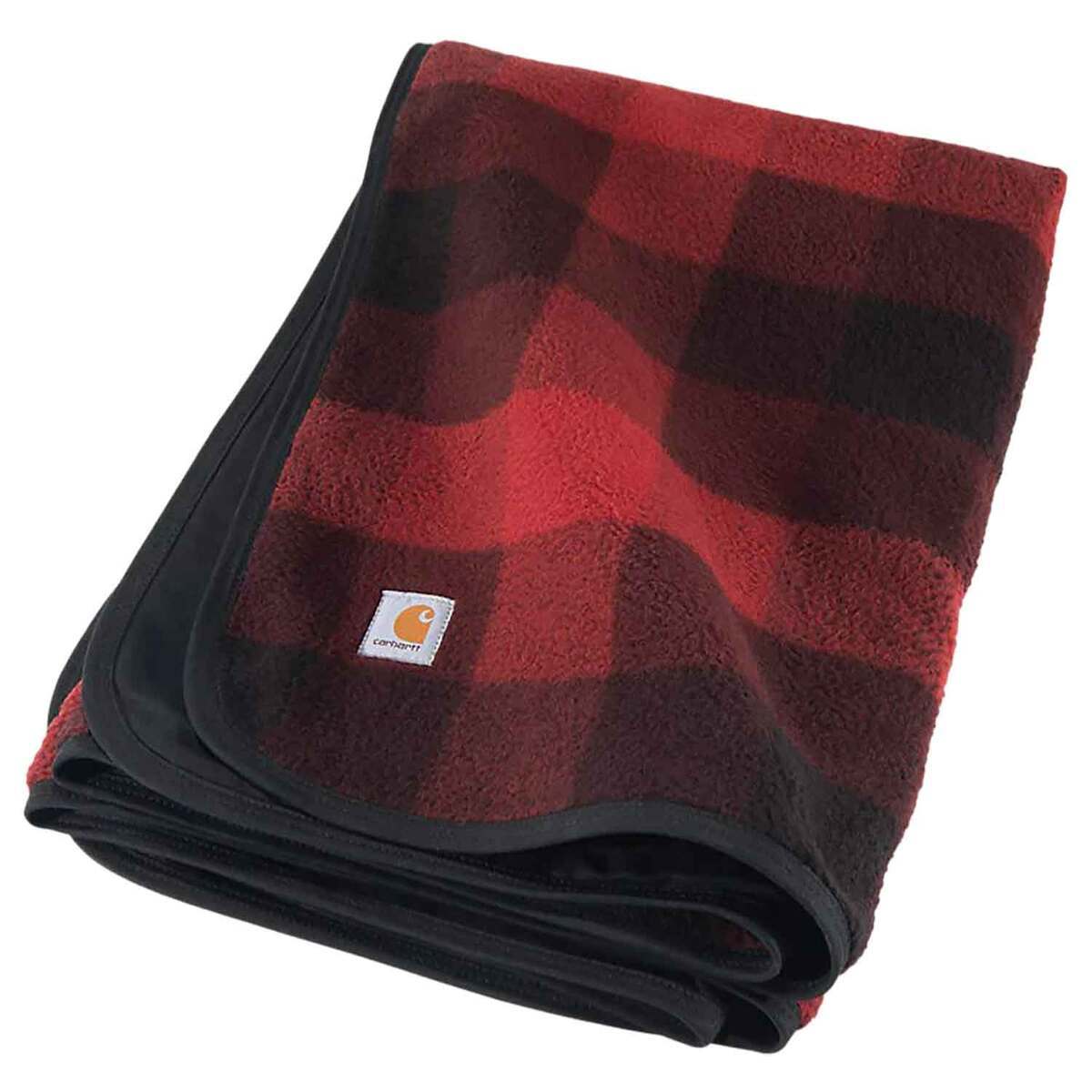 Carhartt Sherpa-Lined Throw Blanket Hubbard Plaid