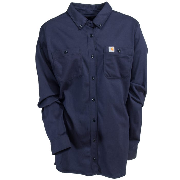 Carhartt Women's Flame-resistant Force Cotton Hybrid Shirt 410 darknavy