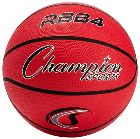 CHAMPION SPORTS Intermediate Size 6 Rubber Basketball, Red Red