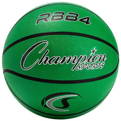 CHAMPION SPORTS Intermediate Size 6 Rubber Basketball, Green Green